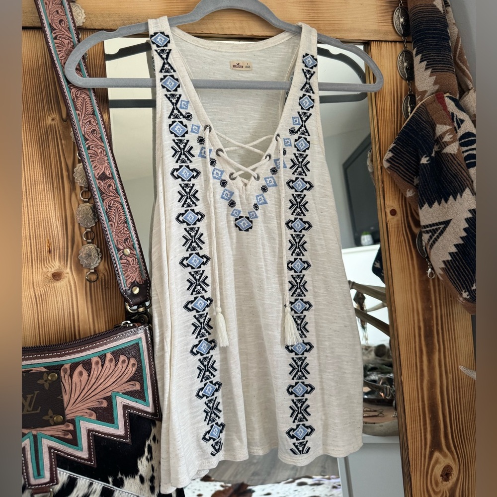 Western Aztec Flowy Tank Top